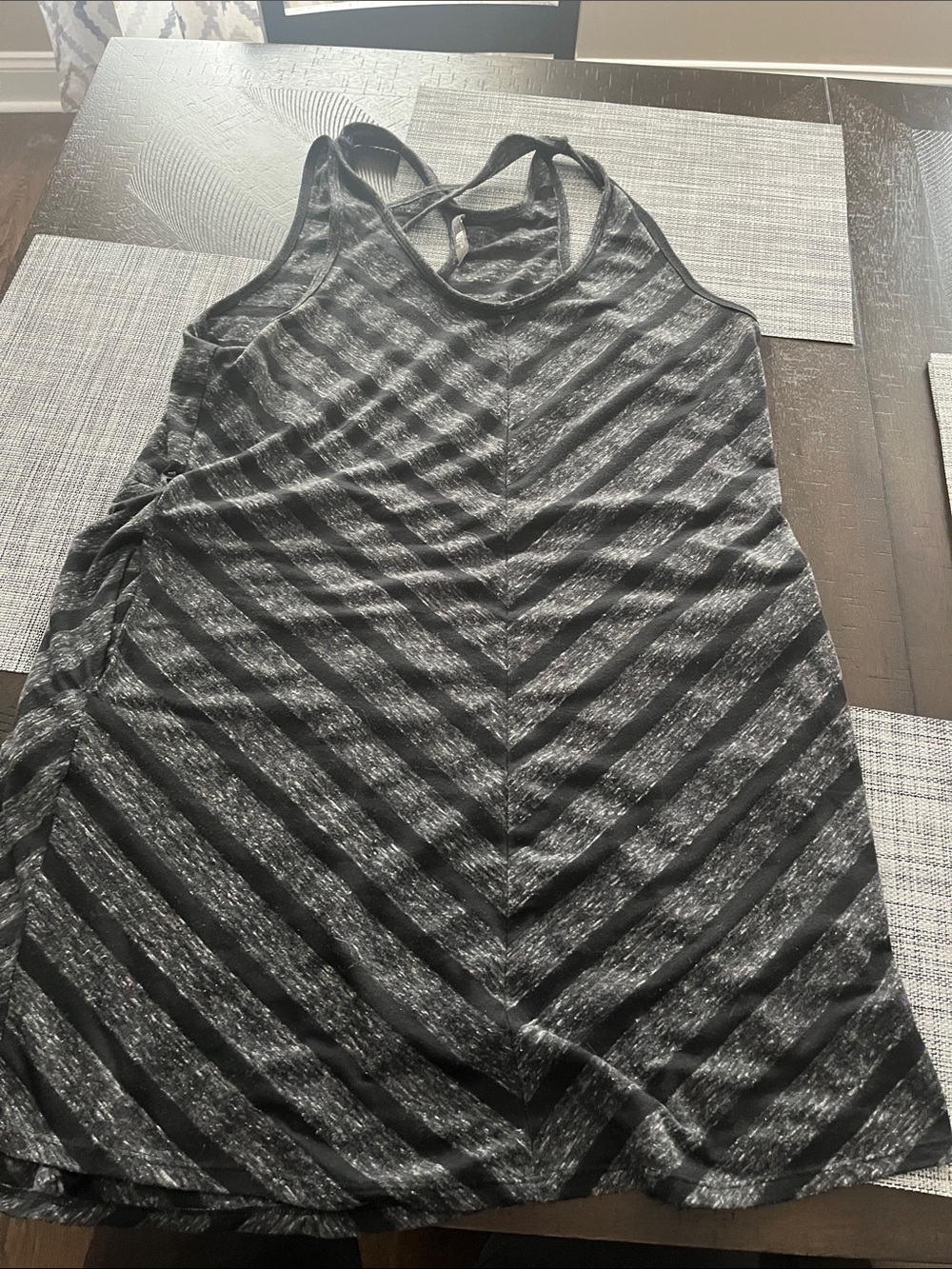 The North Face Black and Gray Striped Racerback Tank